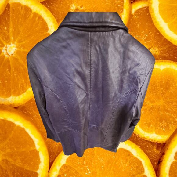 Centigrade‎ Purple Leather Full Zip Jacket Size Small - Picture 5 of 6